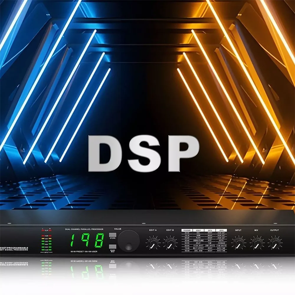 Professional Digital Reverb and Multi Effect DSP Processor Audio processor Equalizer vocal microphone