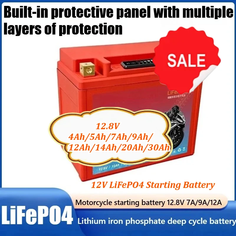 

LiFePO4 Starting Battery 12V for Motorcycle Universal Battery Pack for Motorbikes Electric Built in BMS Voltage Protection ATV