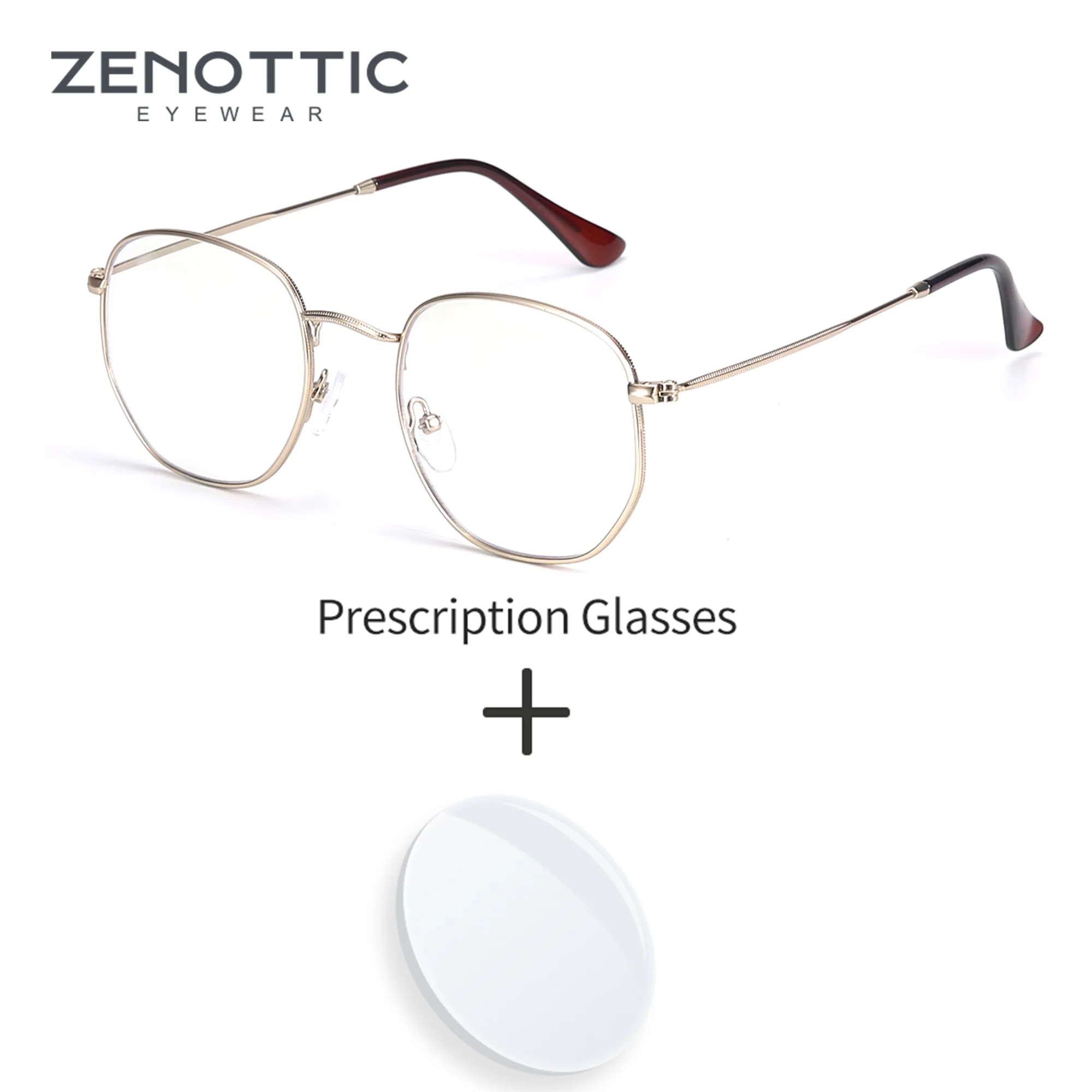 

ZENOTTIC Progressive Prescription Glasses Women Men Square Optical Myopia Anti Blue Light Eyeglasses Photochromic Eyewear