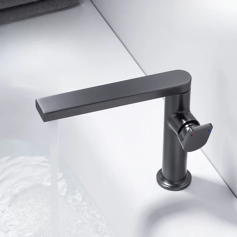 

All copper gun gray milk white hot and cold household bathroom faucet toilet washbasin high value faucet