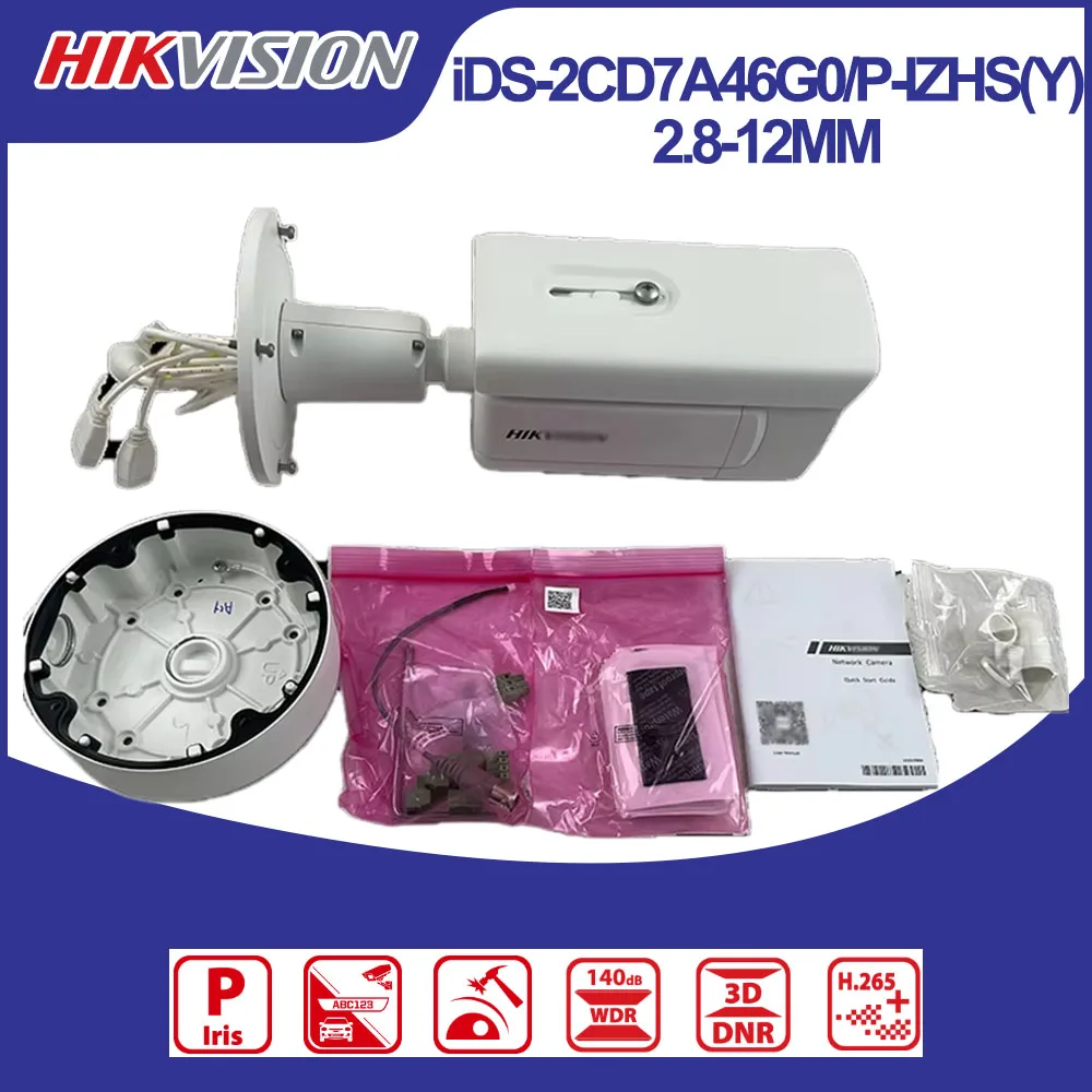 Hikvision iDS-2CD7A46G0/P-IZHS(Y) 2.8-12mm 4MP DeepinView ANPR Moto Varifocal Bullet Camera DarkFighter 140dB WDR IP67 IK10