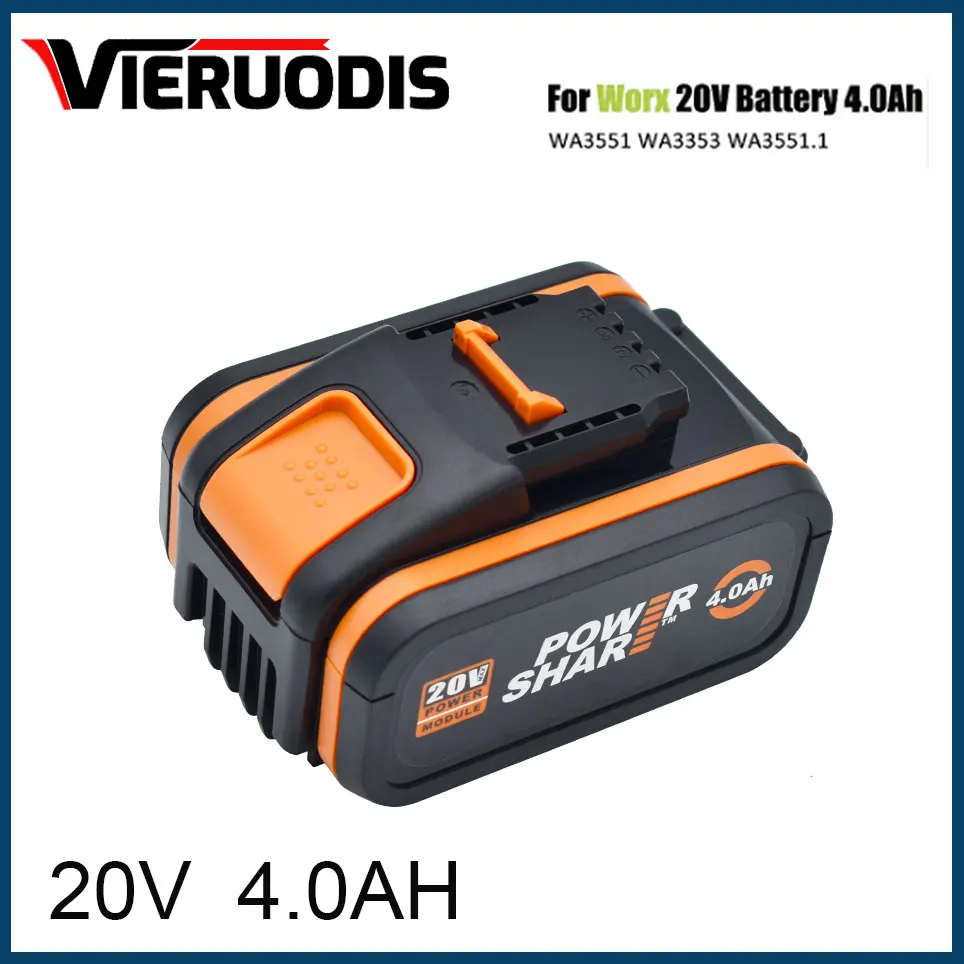 For 20V Battery 4000mah Li-ion for Worx WX390/WX176/WX166.4/WX372.1 WX800/WX678/WX550/WX532/WG894E WG629E/WG329E/WG2