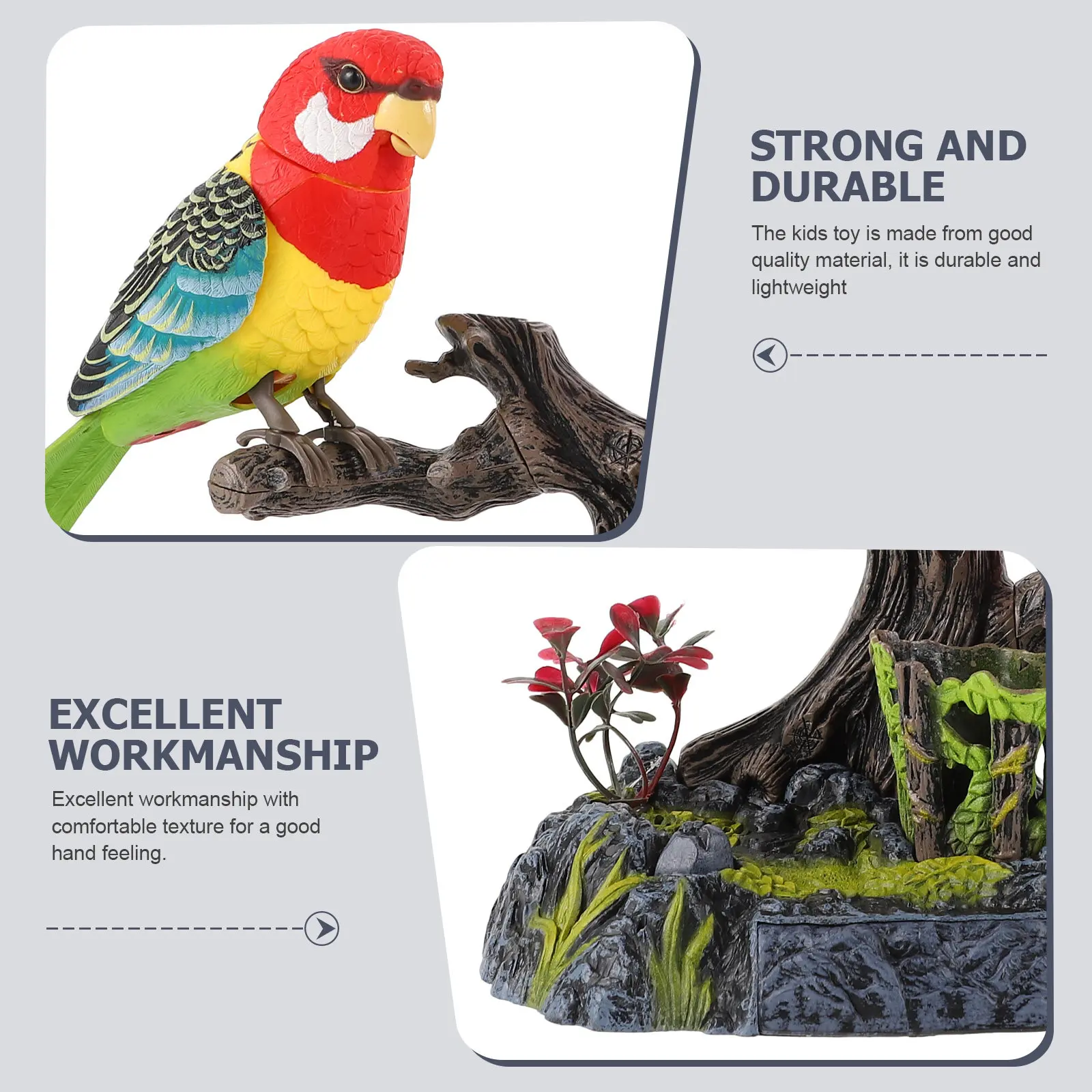 

1Set Talking Recording Parrot for Children Excellent Workmanship Comfortable Texture Voice Repeat Singing Learning Helper
