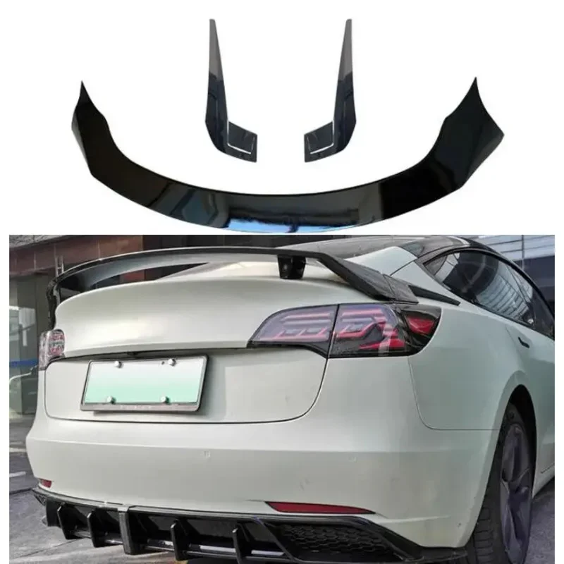 

M-Sport Style ABS Gloss Black Car Rear Wing Trunk Lip Spoiler For Tesla Model 3 2018 2019 2020 2021 2022 2023
