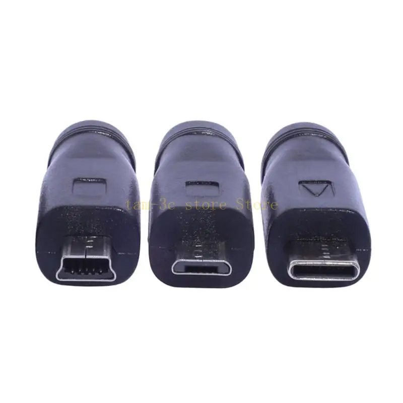 Professional DC5.5x2.1mm Power Adapter, Female to Male Converter Adaptor DC5521 to Mini USB/Micro USB/Type-C Connector