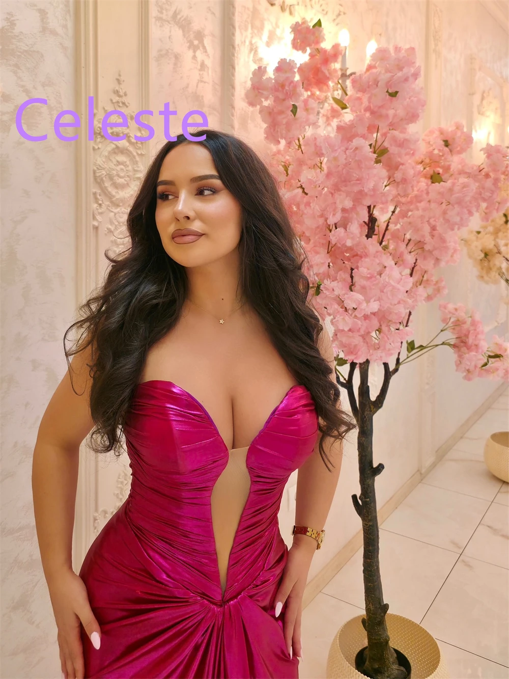 Personalizado brilhante cetim vestido de noite moda querida sem mangas vestidos de baile requintado ocasião especial vestidos