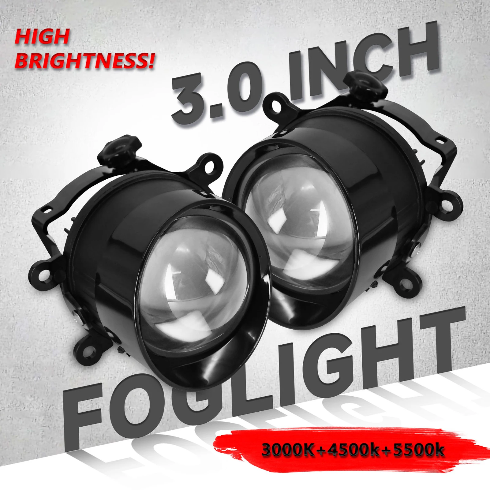 

3 Inch LED Fog Lights, High Power IP67 Car Fog Lights, Off-Road Driving Lights Replacement for Honda Replacement for Ford