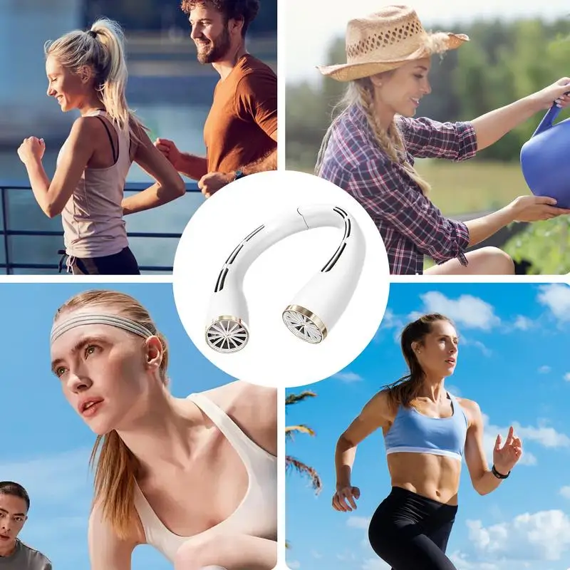 Ventilador de cuello portátil, ventilador de bolsillo ajustable con estilo USB, dispositivo de refrigeración Personal multifuncional, accesorio de playa para deportes al aire libre