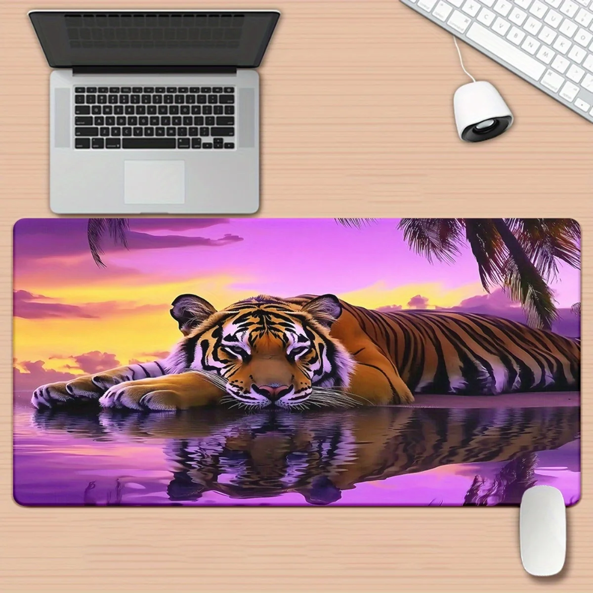 Vibrant Sunset Tiger Extended Mouse Pad Large Rubber Desk Mat Non-Slip Gaming Mousepad