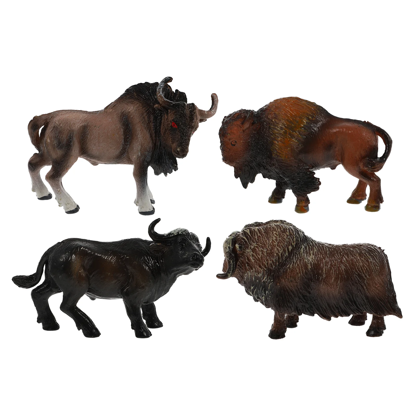 

4 Pcs Simulation Model Miniature Cow Adornment Toy Animal Desktop Adornments Decorative Models Creative Children Toys