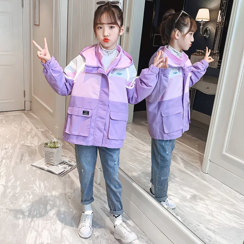 New Girls Jackets Warm Polar Fleece clothes baby Winter Autumn Waterproof Windbreaker Kids 2pcs Coat Children Outerwear clothing