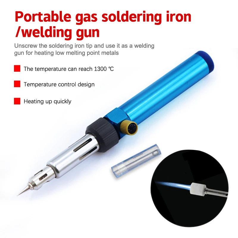 

Portable Gas Soldering Iron Butane 3-In-1 Flame Welding Pen Temperature Control With Blow Torch