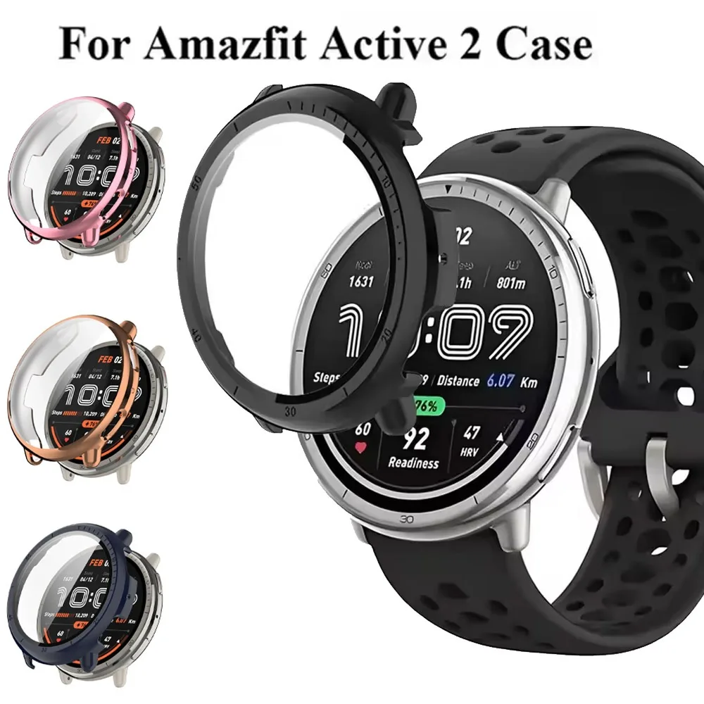 Case for Amazfit Active 2 Shell Fall Protection High Definition Explosion-proof Tempered Film for Amazfit Active 2 Bumper Cover