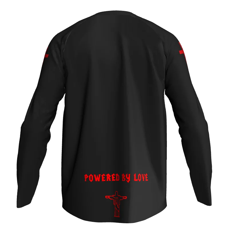 Long Sleeve Motocross Black Shirt Road Cycling Man Bike MTB Pro Downhill Mountain Top Bicycle Racing Church Jesus Sport Jersey