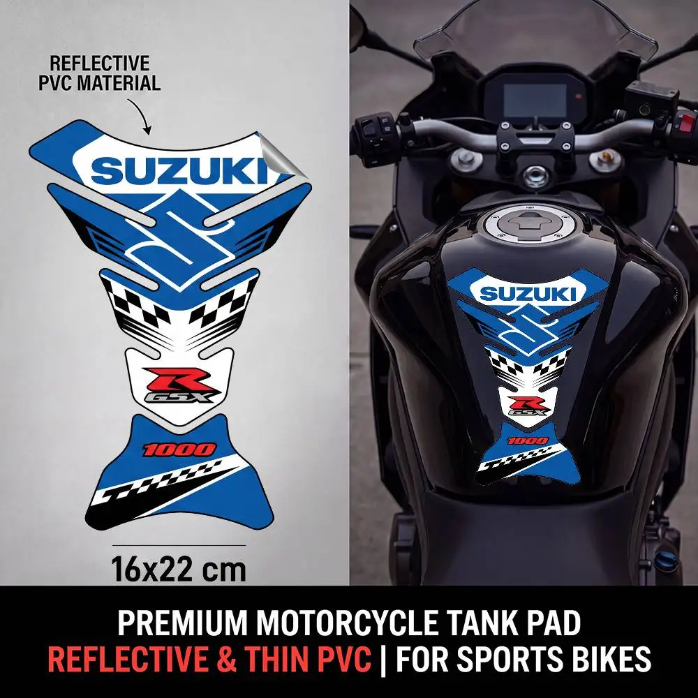 

FOR SUZUKI Motorcycle PVC Tank Pad Tank Cap Protector Racing Sticker Universal