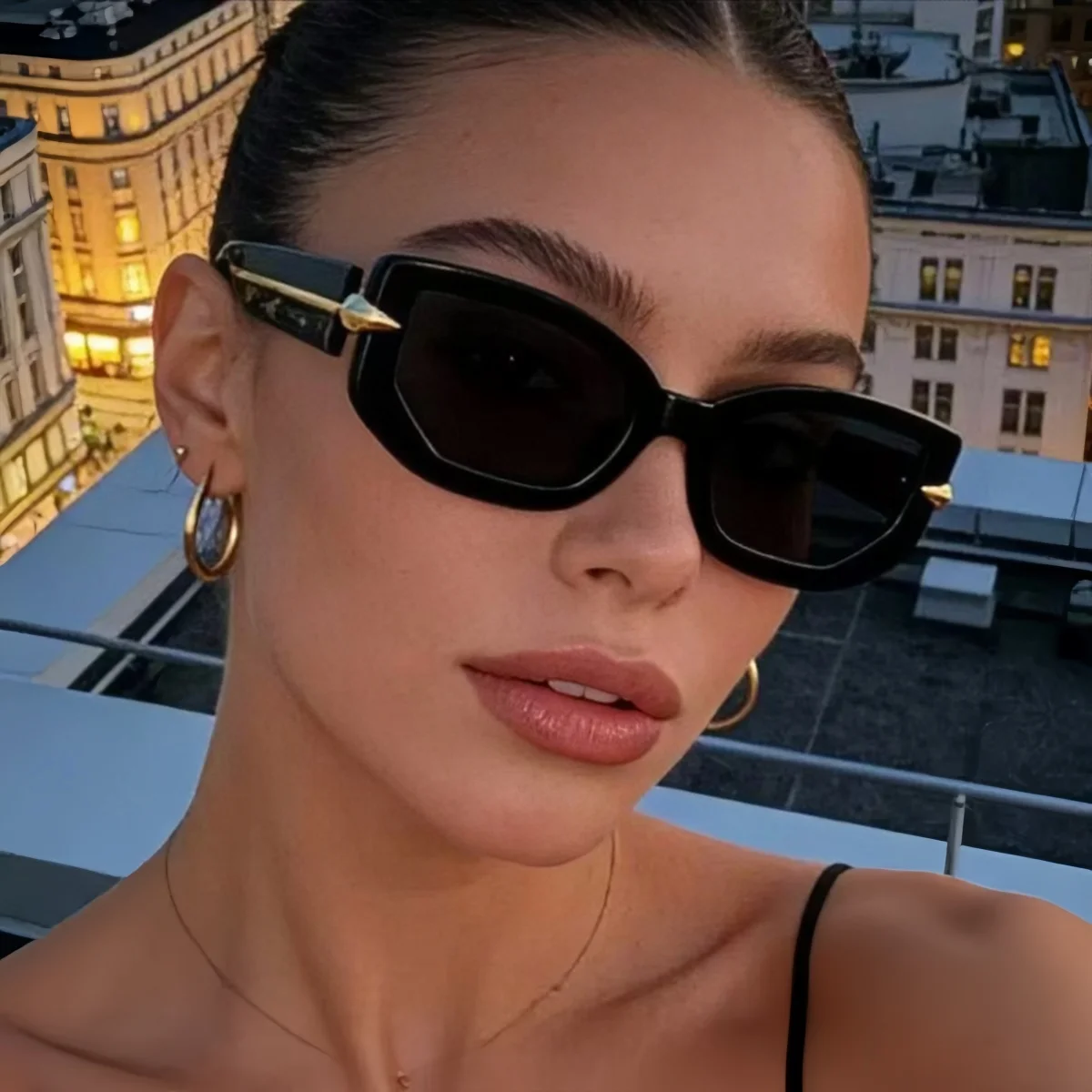 Europäische und amerikanische Cat-Eye-Box-Mode-Retro-Sonnenbrillen für Damen, trendig, vielseitig, für den Sommer, Sonnenschutz und Sonnenschutz für die Straße