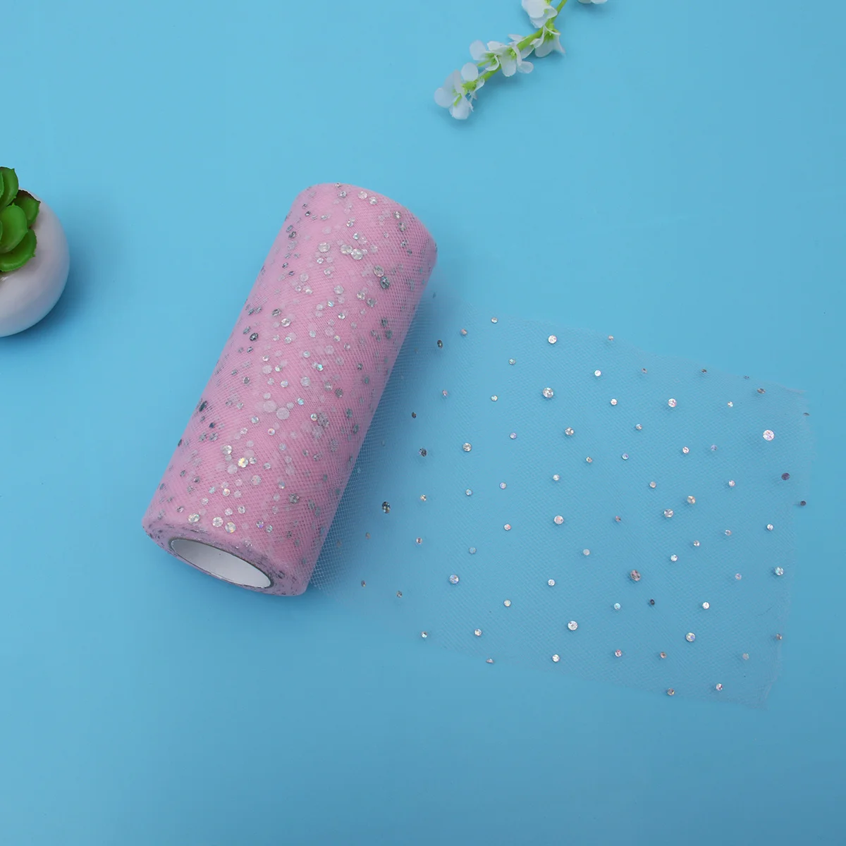 24 ياردة الوردي الترتر تول لفة سباركلي صافي النسيج ل ديكور الزفاف حفلة الحرفية Diy توتو تنورة هدية التفاف الجدول كرسي وشاح