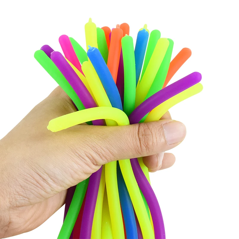 5/10pcs Colorful Noodle Stretch String Stress Reliever Toys for Kids Adults Fidget Relieve Toys Birthday Gifts Party Favors