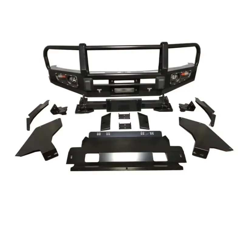 Heavy Duty Powder Coated Black Steel Bullbar Front Bumper for Toyota Hilux Revo Vigo