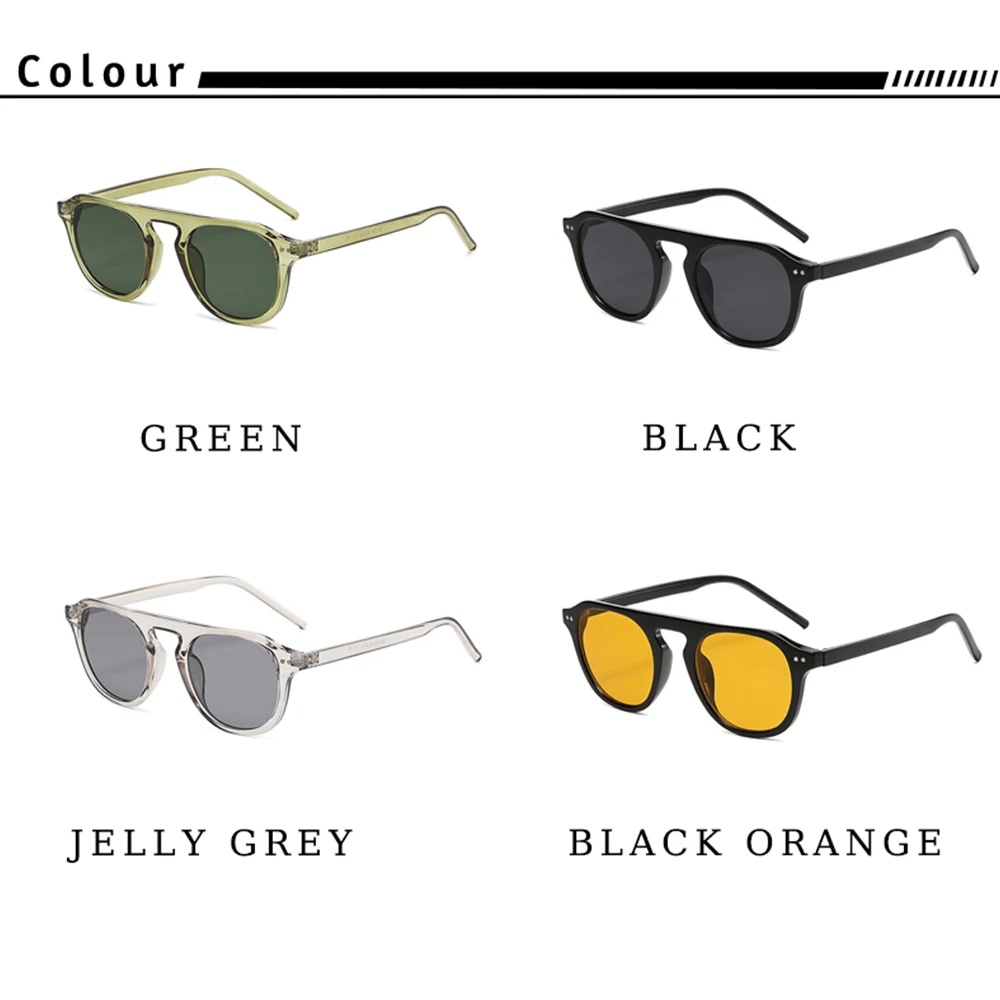 CATERSIDE Neue Herren-Sonnenbrille, hochwertige PC-Sonnenbrille mit rundem Rahmen, Damen-Sonnenbrille für Outdoor-Reisen, Fahren, dekorative Brille, UV400 – Detail 1
