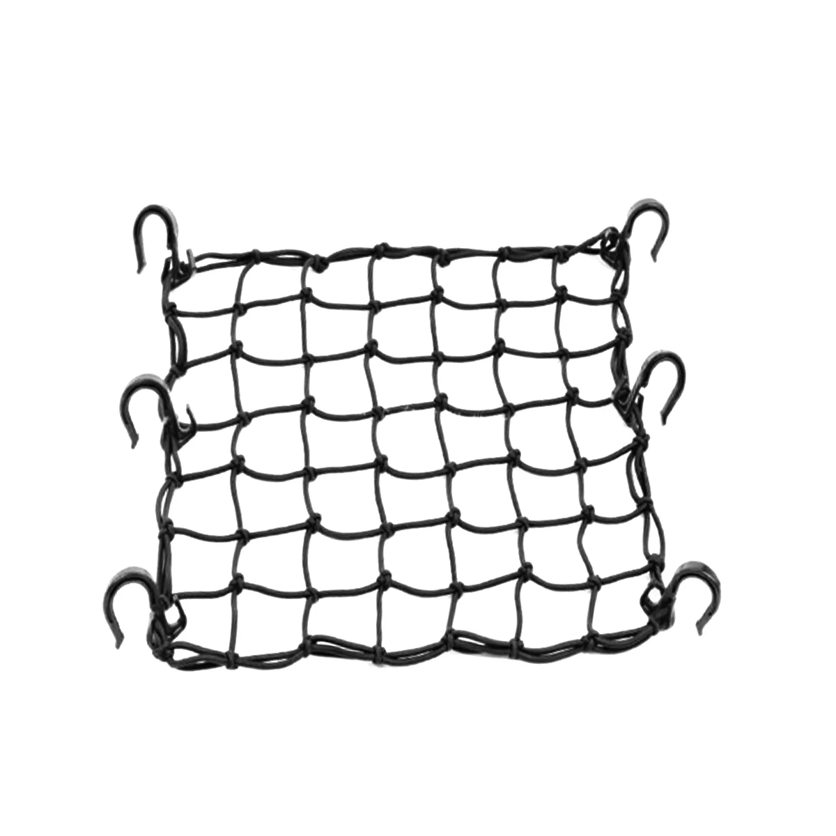 

Motorcycle Bicycle Cargo Net Featuring 6 Adjustable Hooks and Tight Mesh Black