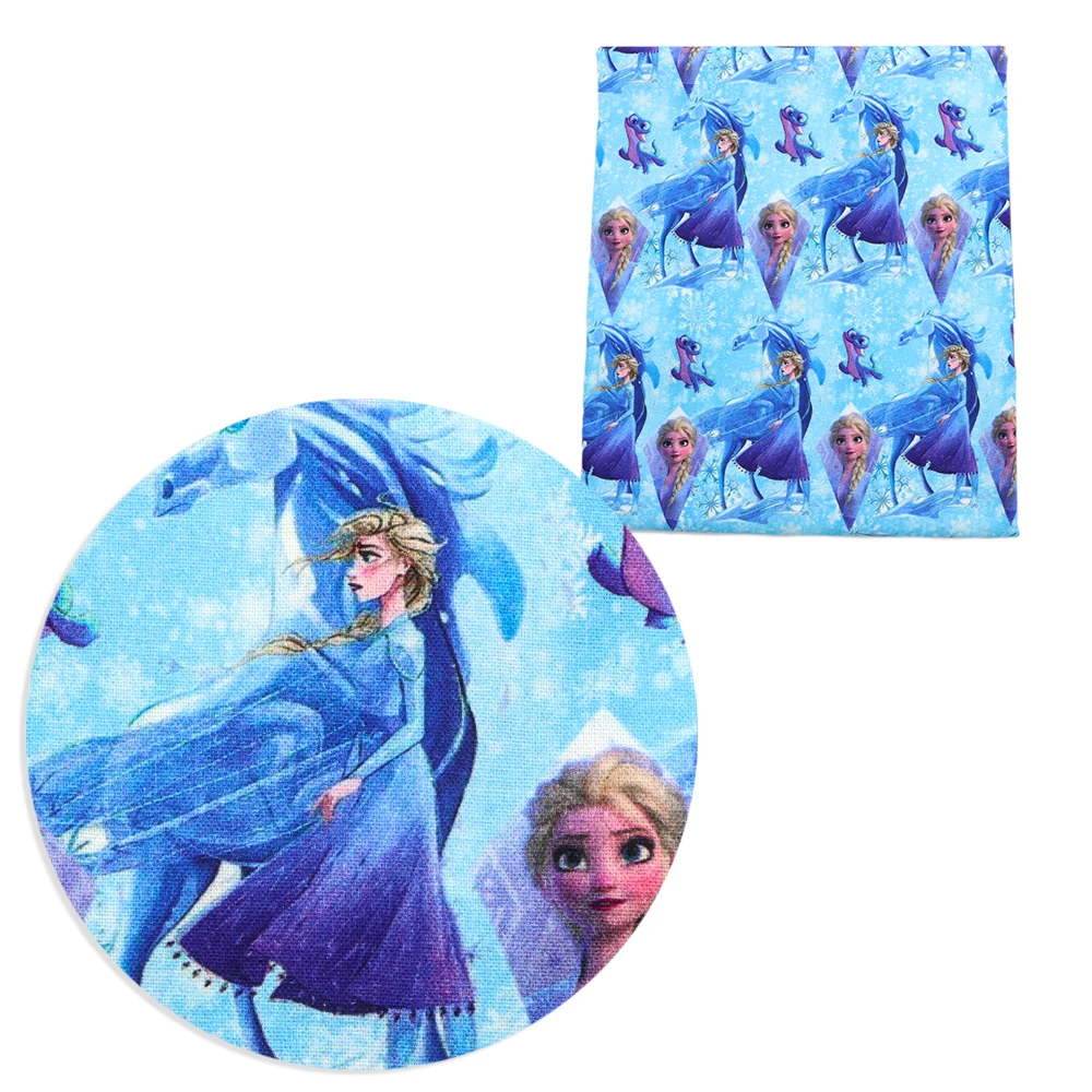 Disney Princess Elsa Anna 50*145cm Polyester Cotton Fabric Sewing Quilting Fabric Needlework Material DIY Handmade Cloth Home