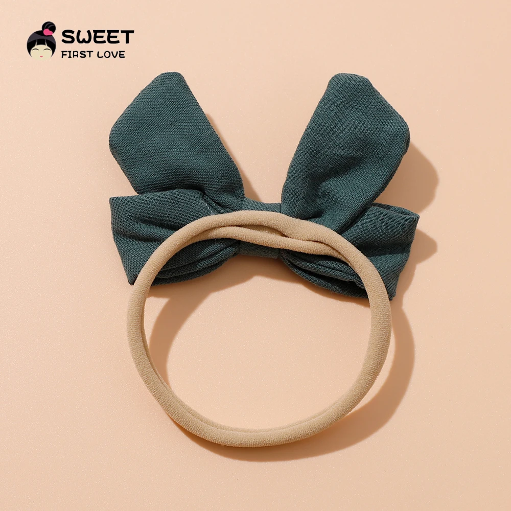 Embroidery Bows Baby Hair Bands Soft Elastic Nylon Hair Bands For Kids Girls Cute Newborn Headwear Children Hair Accessories