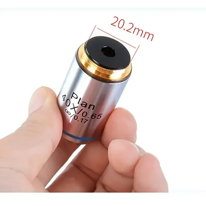 Silver Plan Infinity Achromatic Microsocpe Objective Lens Objectives 4X 10X 20X 40X 60X 100X for Olympus Microscope RMS Thread