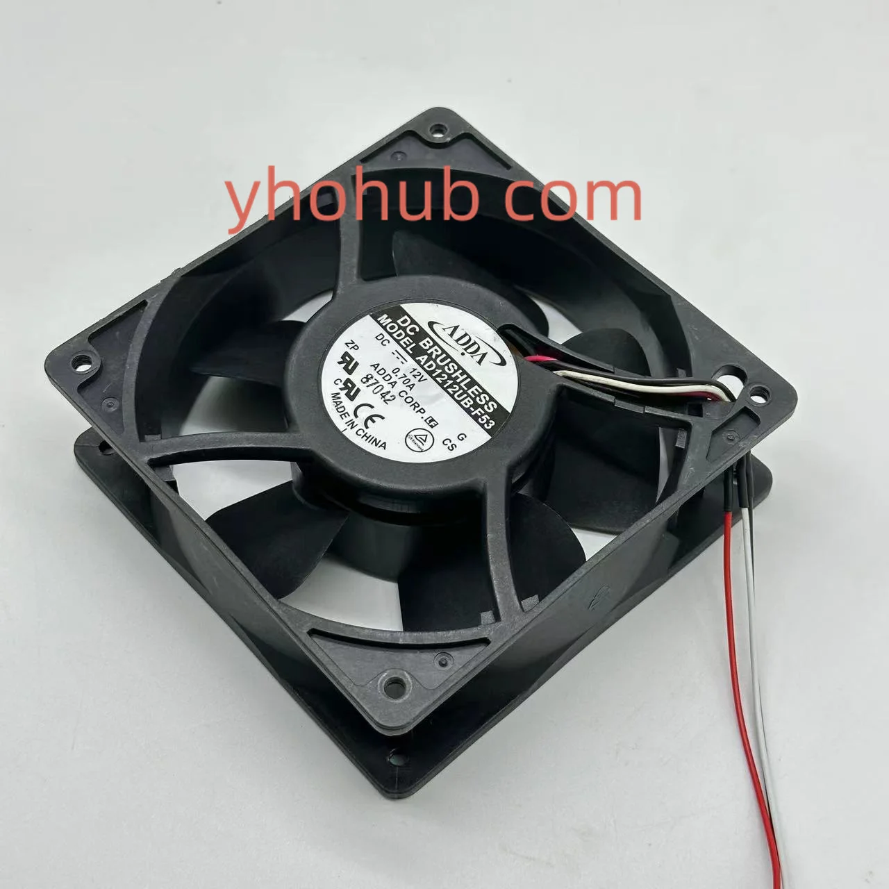 ADDA AD1212UB-F53 DC 12V 0.70A 120x120x38mm 3-Wire Server Cooling Fan