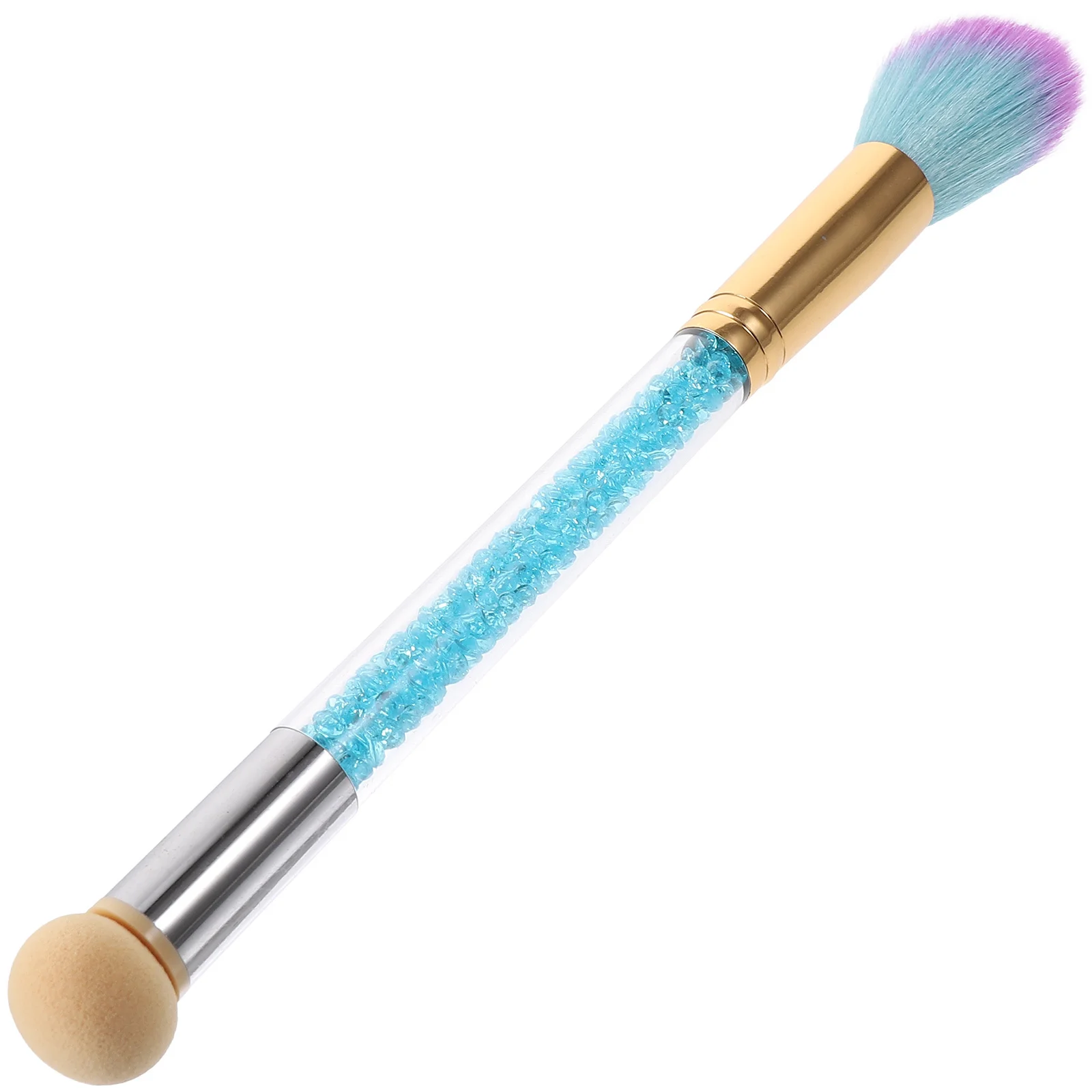 

1Pcs Blue Double End Nail Dust Brush Professional Nail Art Tool Acrylic Rhinestone Pole Makeup Powder Blush Brush Manicure Tool