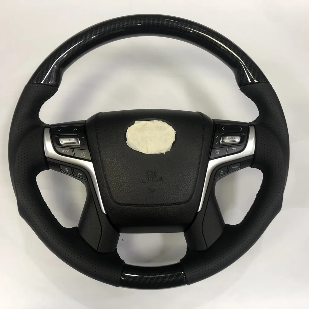 Carbon flber steering wheel  For Toyota LAND CRUISER200  with Multifunction Control Switch  Sport steering wheel 2008-2015