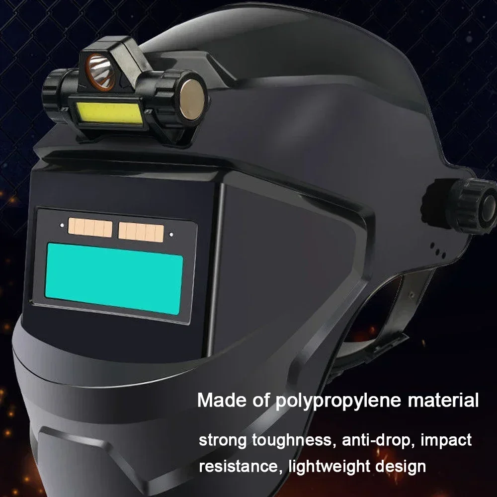 

PC Welding Masks Automatic Variable Light Adjustment Large View Auto Darkening Welding Facemask for Arc Welding Grinding Cutting