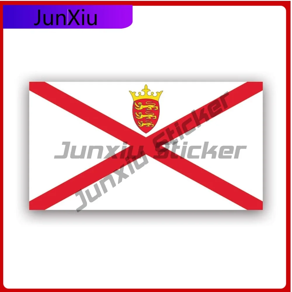 

Flag Of Jersey Stickerwaterproof Outdoor Decalsplantagenet Funny Window Waterproof Vinyl Decal For Cars Creative Unique Creative
