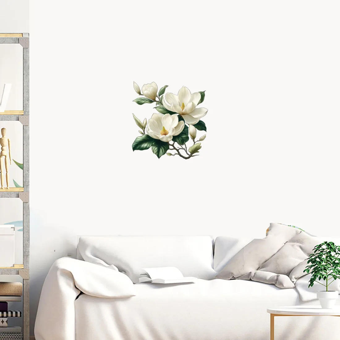 Three Ratels QCF298 Beautiful Magnolia Art Wall Stickers for Home Decoration Car decals