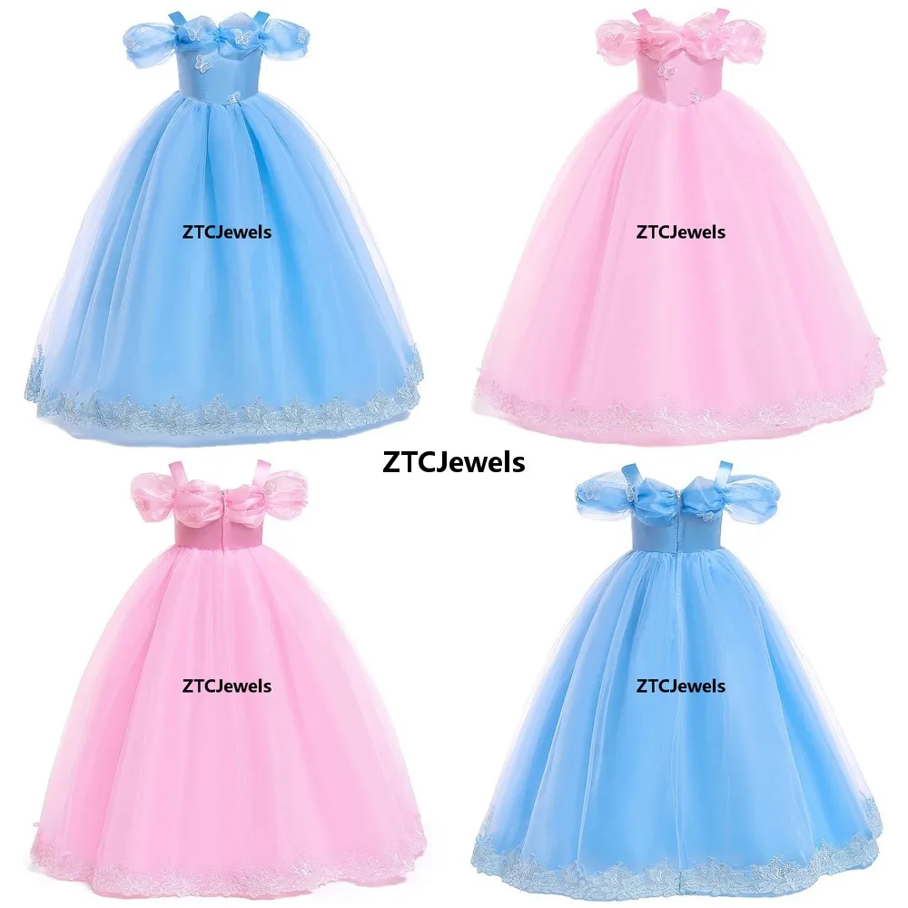 

Butterfly Puff Sleeve Mesh Cosplay Dress For Halloween Carnival Birthday Party Princess Performance Outfit
