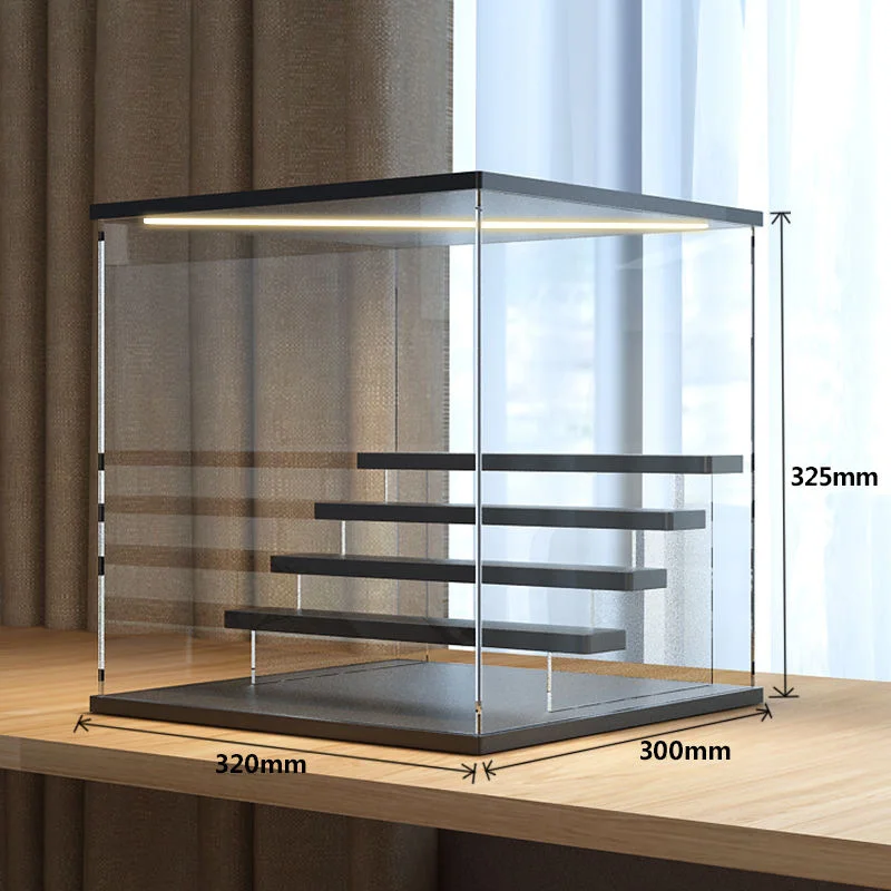 

Acrylic Storage Cases with Lights, Dust- Proof Storage Boxes for Toys, Car Models, Souvenirs Storage and Display, 3 Colors