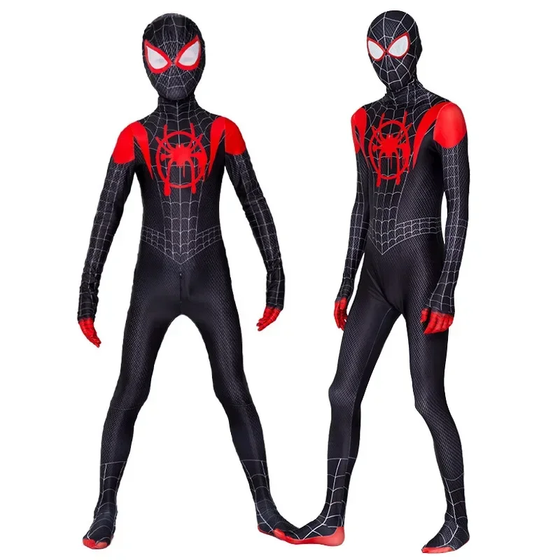 High Quality Superhero Spidermans Costume Bodysuit For Kids Adult Spandex Zentai Halloween Party Cosplay Jumpsuit 3D Style