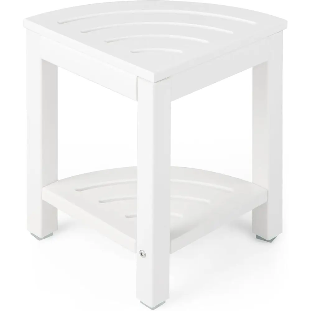 

Shower Stool Waterproo - HDPE Shower Bench Seat with Storage Shel or Shaving Legs, Non-Slip oot Pads, Plastic Spa Bath Step oot