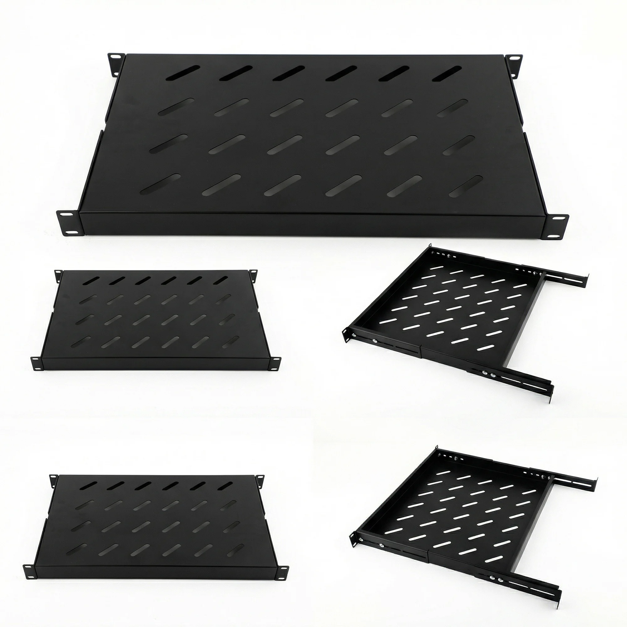 

1U Sliding Telescopic Rack Shelf 19" Server Rack Mount Cabinet 4 Post