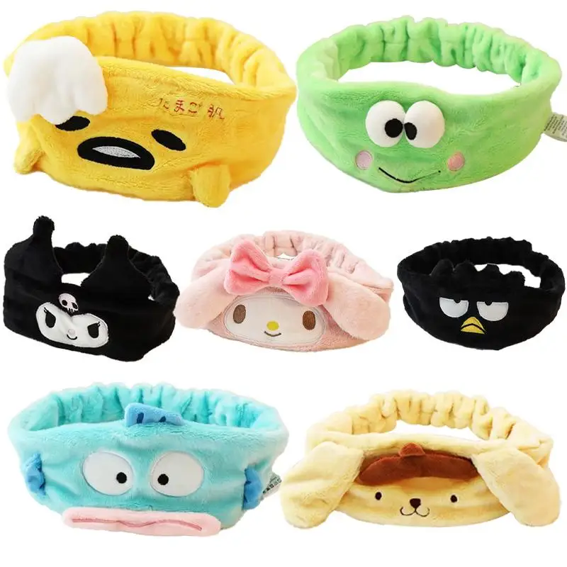 

Kawaii Sanrio Cinnamoroll Melody Kuromi Headband Hangyodon Gudetama Xo Keroppi Pochacco Yoga Running Makeup Non Slip Hair Band