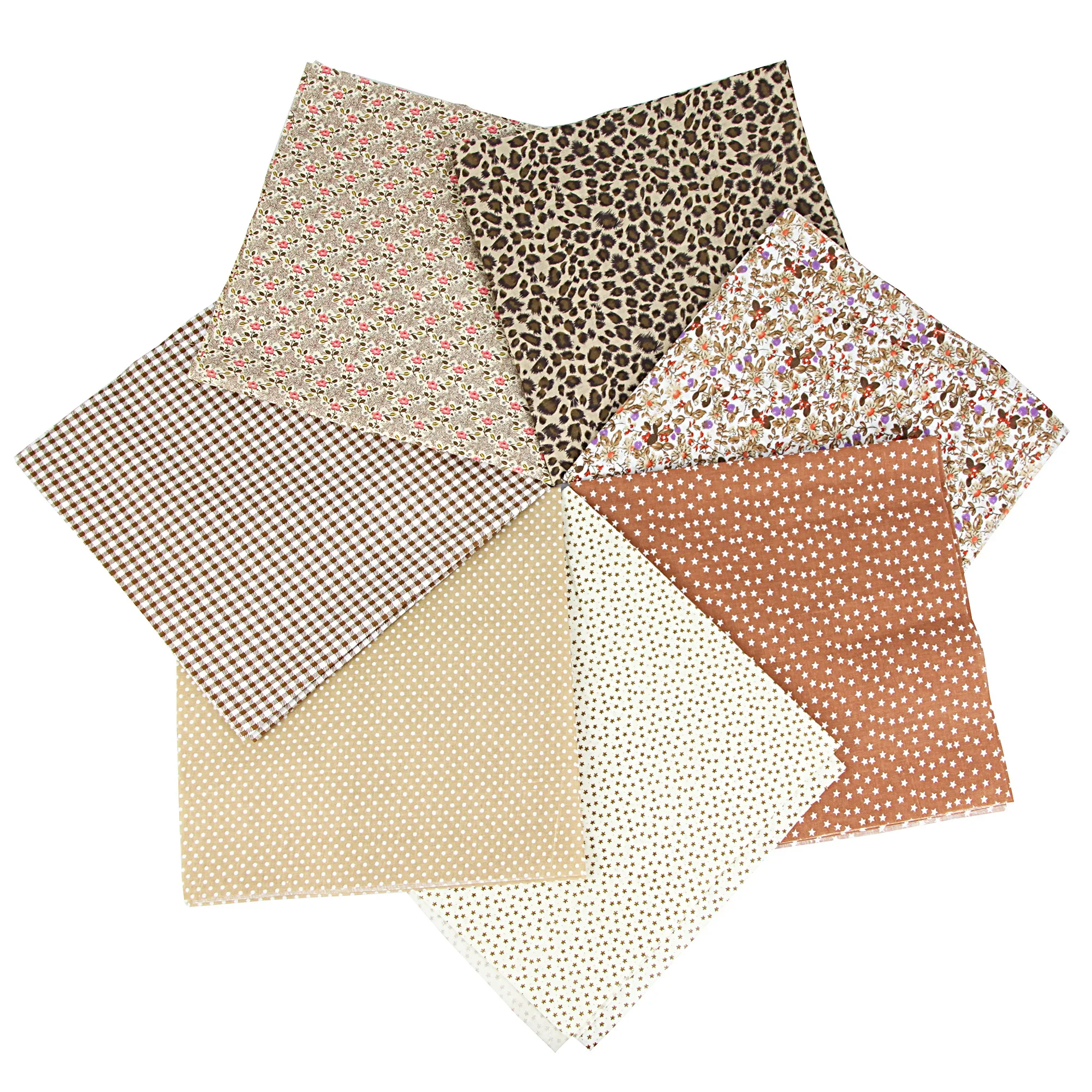 7PCS 25 x 25CM Squares Cotton Craft Fabric Cloths for DIY Bundle Patchwork Quilting Sewing Scrapbooking Artcraft