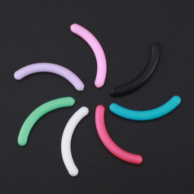 16PCS Eyelash Replacement Strip Portable Eyelash Curler Refill Pads Plastic Black White Pink Soft Elastic Lash Curler Strip Tool