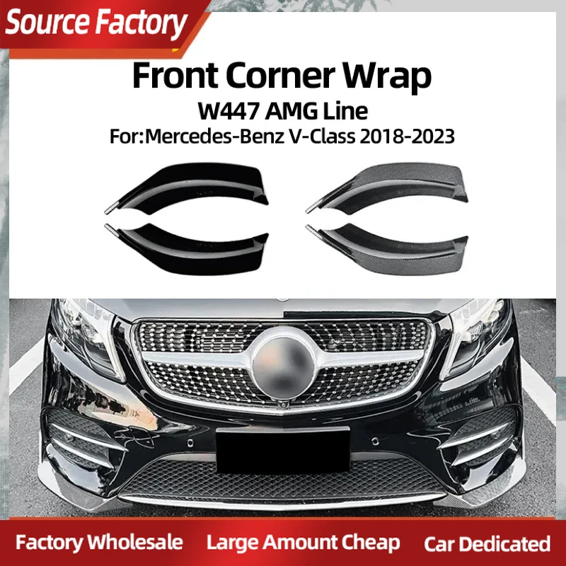 

Spoilers Wings For Mercedes Benz V-Class W447 2018-2023 V260 Amg Front Bumper Car Sticker Car Exterior Modification accessories