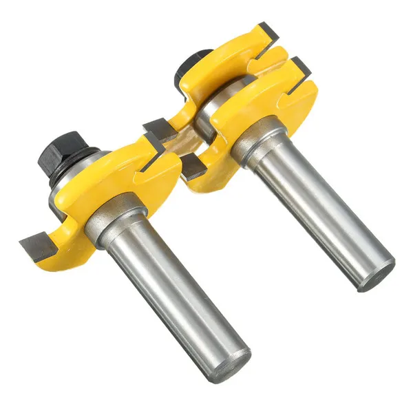 Tongue And Groove Set,Router Bit Set,Wood Door Flooring 3 Teeth Adjustable ,1/2 Inch Shank T Shape Wood Milling Cutter Woodworki