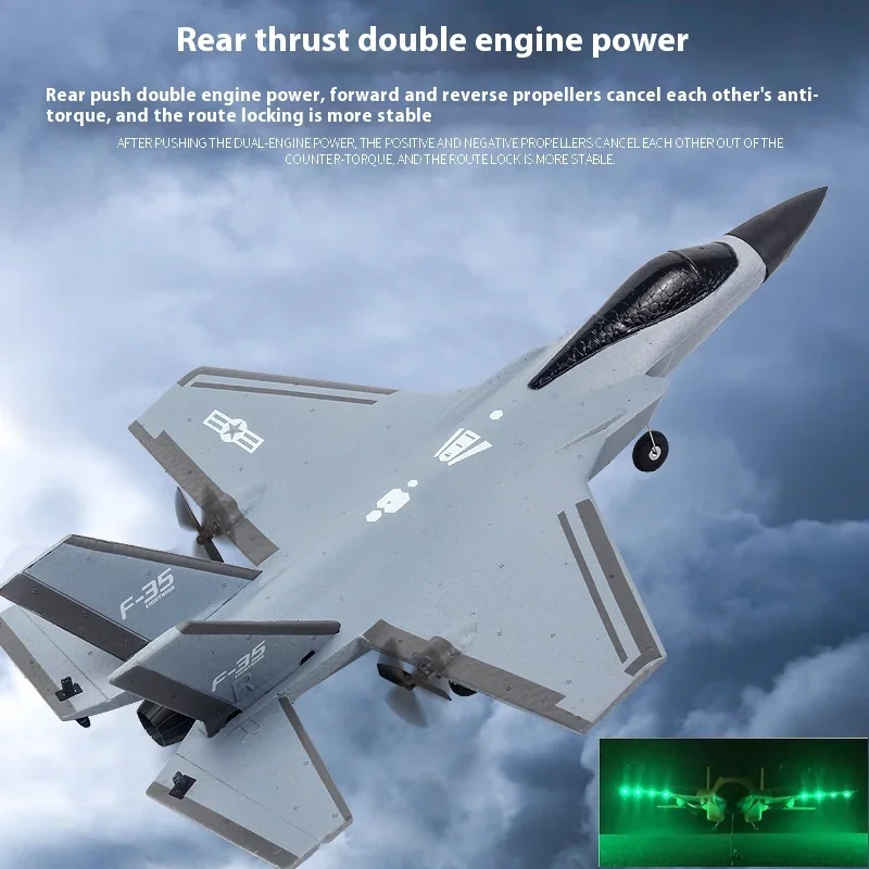 

F35 FX635 2-Channel Remote Control Glider | Fixed Wing Foam Model | LED Lights | Easy to Fly | Kids Toy Gift