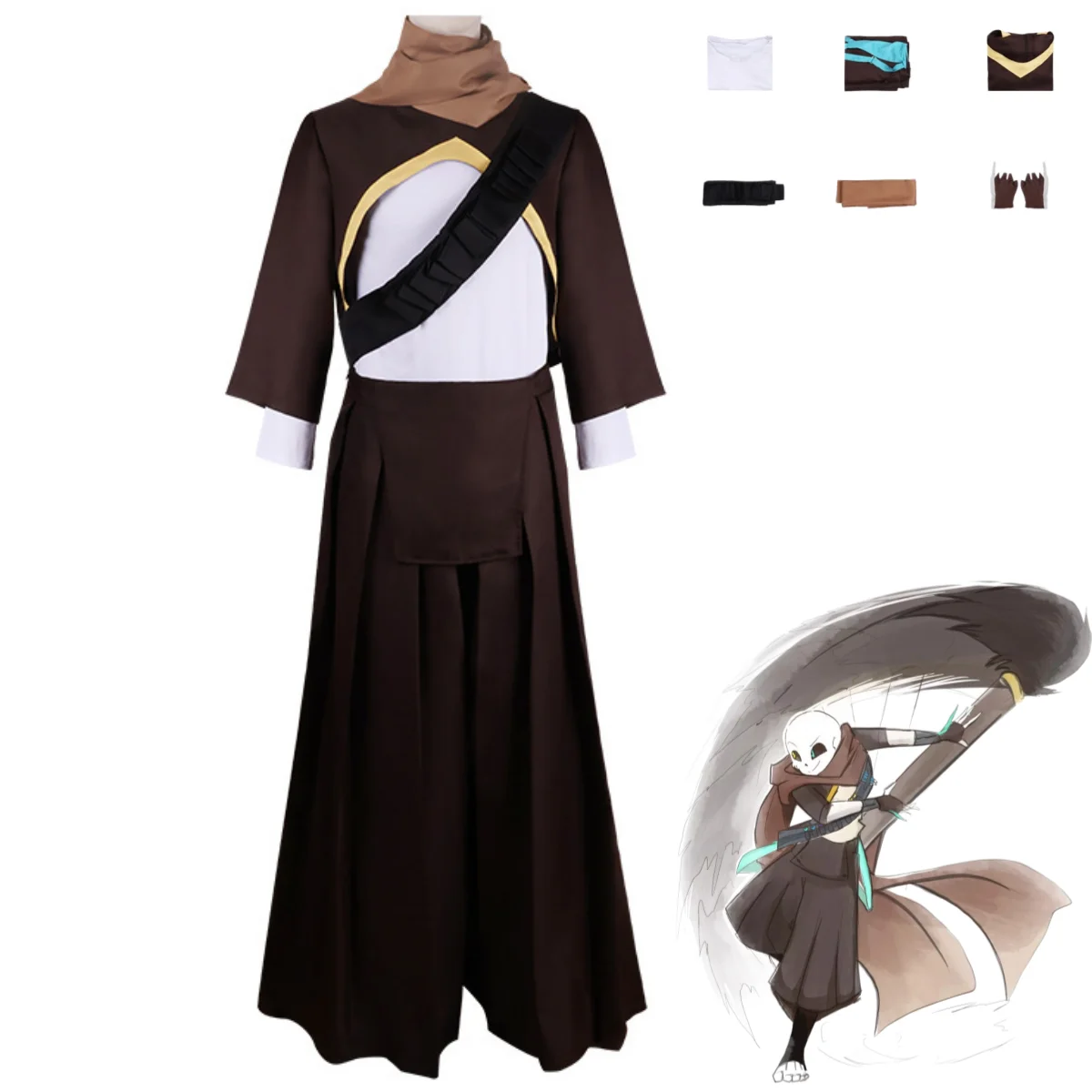 

Game Undertale Ink Sans Sansy Cosplay Costume Anime Top Lining Pants Adult Woman Man Outfit Hallowen Carnival Party Suit