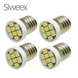 4pcs/Lot E10 EY10 3020 SMD 8 LED White Lights Miniature Screw Bulb Lamp for DIY LIONEL DC 12V