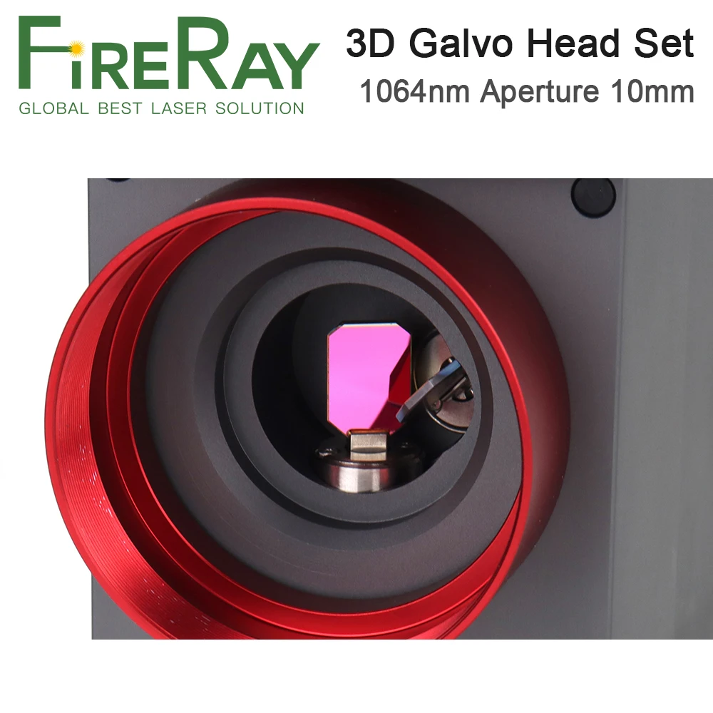 FireRay 1064nm Cost-Effective 3D Galvo Scanner Aperture 10mm 15VDC Galvo Head Set for 3D Fiber Laser Marking Machine