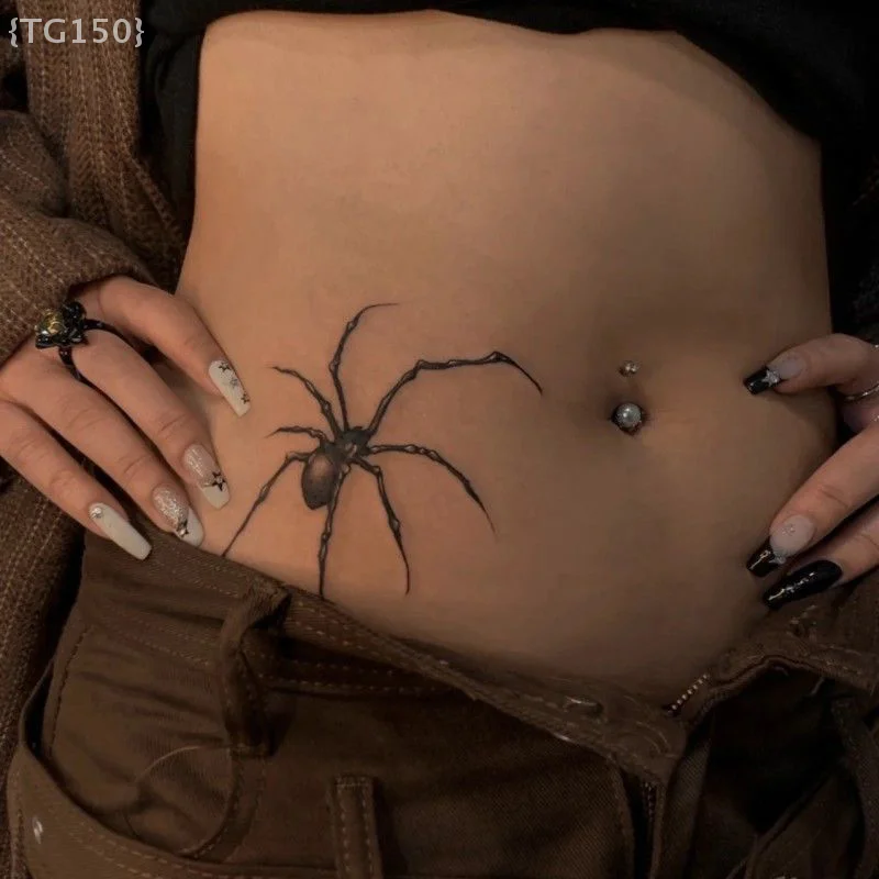 

【N】 1 Sheet Spider Waterproof Temporary Tattoo Stickers, Long-lasting for 1-2 Weeks on Arm & Leg {ZYAT-1}