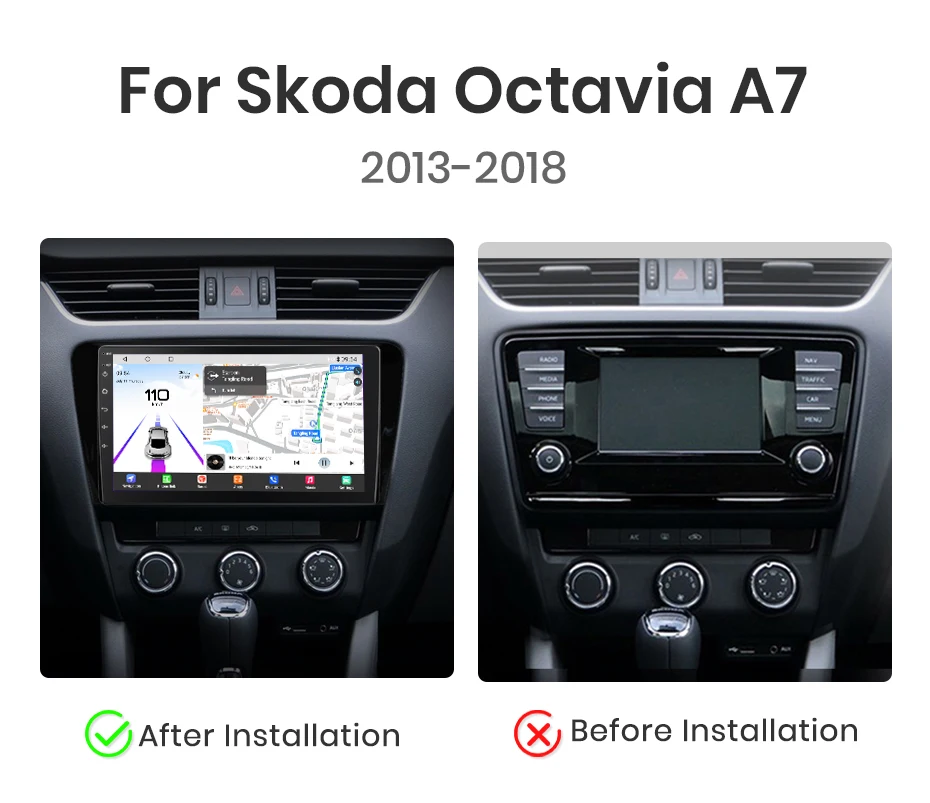Junsun Qualcomm 8-Core 360 Kamera Drahtlose CarPlay Android Auto Auto Radio für SKODA Octavia 3 A7 2013 2014-2018 GPS – Detail 6